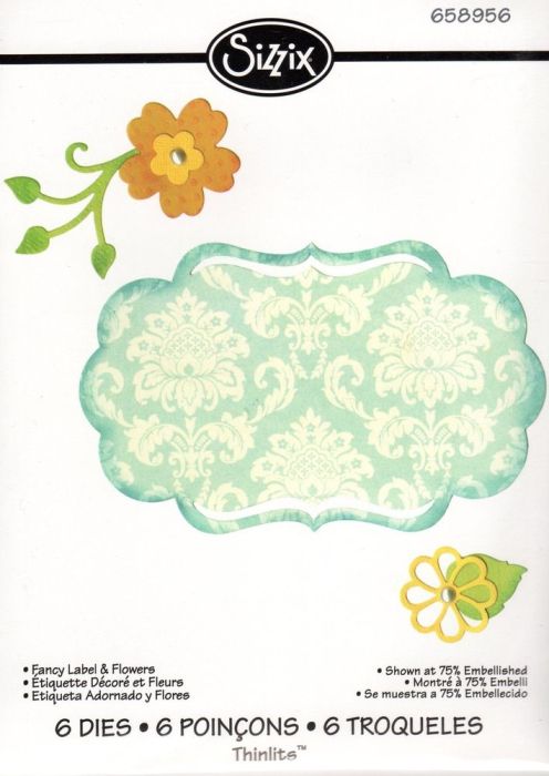 LABEL Thinlits 6PK - ЩАНЦИ 6бр  Fancy Label & Flowers