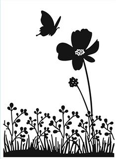 DARICE Emboss Folder - Папка за релеф 108 х 146мм Butterfly on Flower №54
