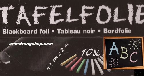 BLACKBOARD FOIL  45x200cm, self-adhesive + 10 chalks   - СЗЛ Черно фолио за дъска  + тебешири