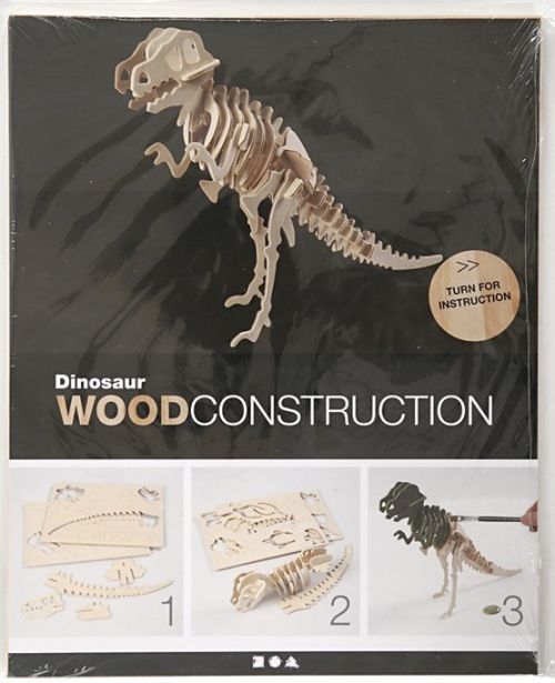 3D Wood Construction Kit DINOSAUR - Дървен конструктор 33x8x23 