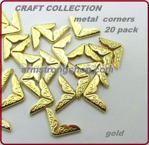 METAL CORNERS 20 pack - Метални ъгли за албуми и бележници 20бр - GOLD
