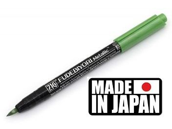 FUDEBIYORI BRUSH PEN * JAPAN - Металиков маркер четка METALLIC GREEN