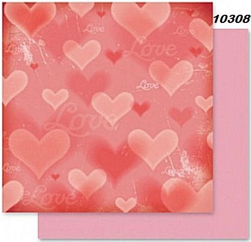 FB Romance 08 - Дизайнерски картон с ембос-глитер елементи - 30,5 Х 30,5 см.