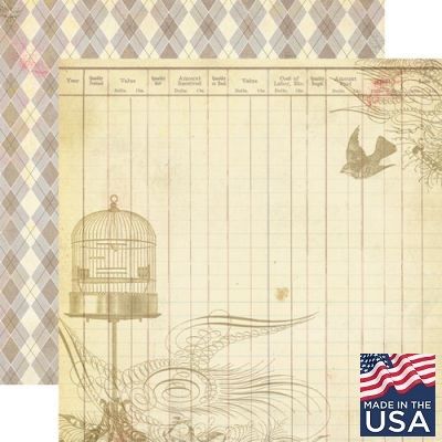 AUTHENTIQUE USA # BLISSFUL - Дизайнерски скрапбукинг картон 30,5 х 30,5 см.