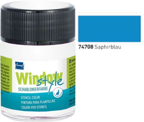 HD WINDOW STYLE ,Germany - СТРУКТУРНА витражна боя за стъкло 50 мл. - Sapphire Blue