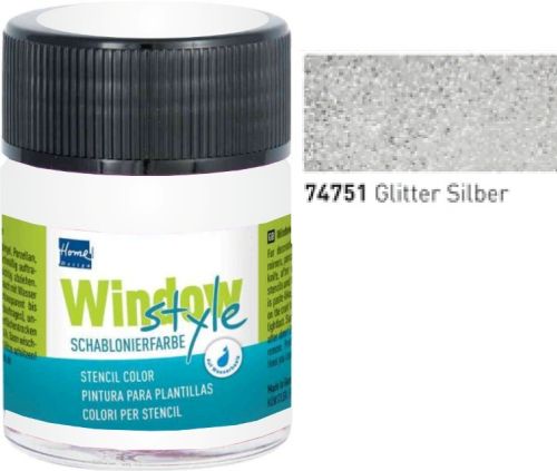 HD WINDOW STYLE ,Germany - СТРУКТУРНА витражна боя за стъкло 50 мл. - Glitter Silver