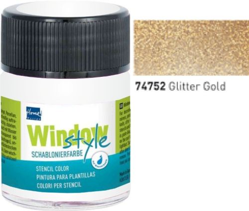 HD WINDOW STYLE ,Germany - СТРУКТУРНА витражна боя за стъкло 50 мл. - Glitter Gold