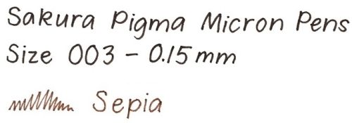 PIGMA MICRON 003 Japan - Профи пигментен тънкописец SEPIA 