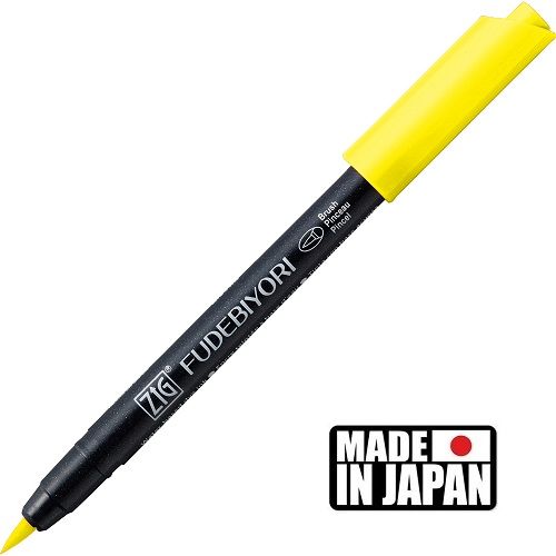 FUDEBIYORI BRUSH PEN * JAPAN - маркер четка LEMON YELLOW