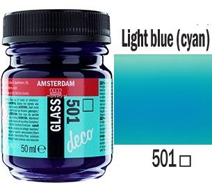 Decorfin GLASS 50ml , TALENS - Витражна боя от най-високо качество - Светло синьо