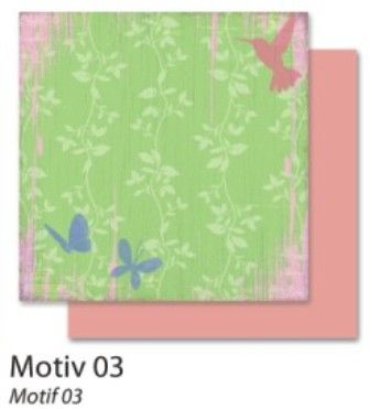 FB Flowers 03 - Дизайнерски картон с ембос-глитер елементи - 30,5 Х 30,5 см.