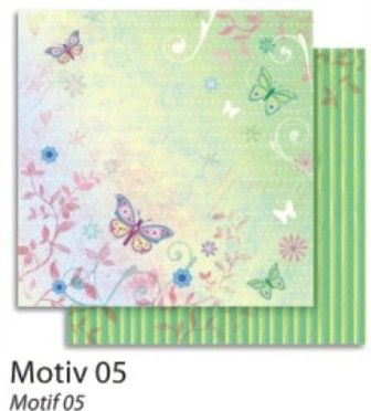 FB Flowers 05 - Дизайнерски картон с ембос-глитер елементи - 30,5 Х 30,5 см.