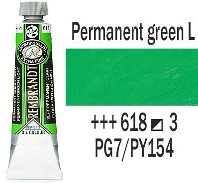 REMBRANDT Екстра Фини Маслени Бои 40 мл. - Permanent Green Light 3, № 618