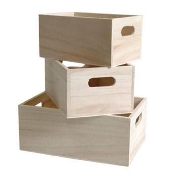 CASE BOXES 3pc - Комплект дървени кутии / малки щайги 3 бр. 
