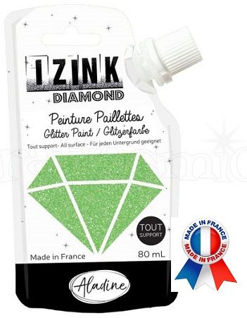 DIAMOND GLITTER PAINT - Универсална брокатна боя  80мл  LIGHT GREEN