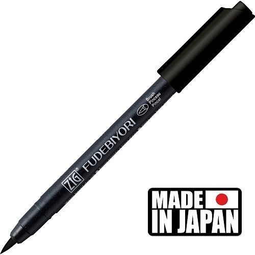 FUDEBIYORI BRUSH PEN * JAPAN - маркер четка BLACK