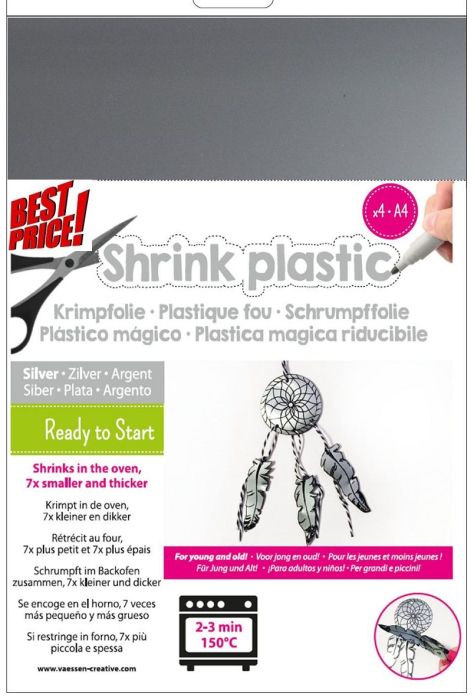 SHRINK PLASTIC A4 / 4бр - Шринк пластмаса  # SILVER - СРЕБРО