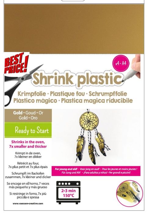 SHRINK PLASTIC A4 / 4бр - Шринк пластмаса  # GOLD - ЗЛАТО
