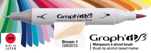 3010 BROWN 1 - GRAPH IT BRUSH MARKER - Двувърх дизайн маркери ЧЕТКА 