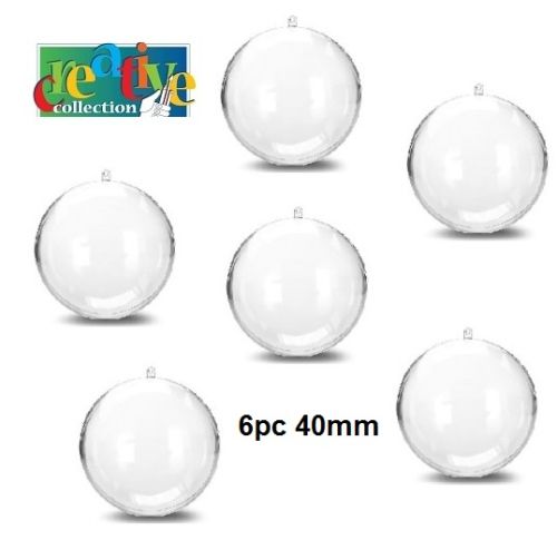 CRYSTAL PLASTIC BALLS 4cm 6pc- Кристални акрилни топки от 2 части