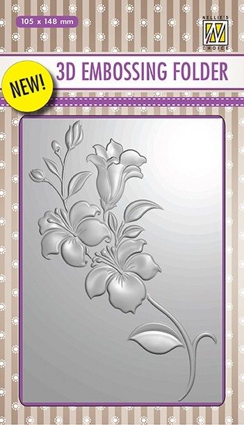 3D-embossing folder "branch with flowers" 105x148mm- 3D Ембос папка