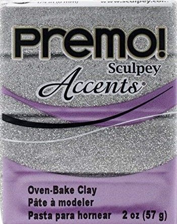 `PREMO Accents` USA - Професионална серия полимерна глина - White Gold Glitter, 2oz