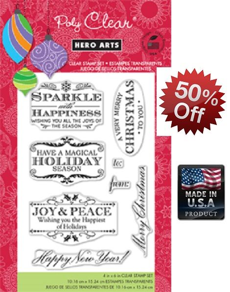 HERO ARTS stamps 4X6 inch - Дизайнерски POLYCLEAR печати