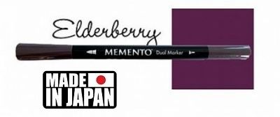 MEMENTO BRUSH MARKER , Japan - Двувърх маркер ЧЕТКА - ELEDERBERRY