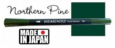 MEMENTO BRUSH MARKER , Japan - Двувърх маркер ЧЕТКА - NORTHERN PINE