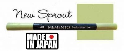 MEMENTO BRUSH MARKER , Japan - Двувърх маркер ЧЕТКА - NEW SPROUT
