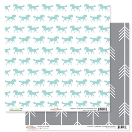 GLITZ USA # WILD & FREE - Дизайнерски скрапбукинг картон 30,5 х 30,5 см.