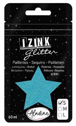 IZINK GLITTER S - Диамантен брокат за декорация 60ml SKY BLUE
