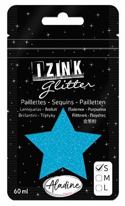 IZINK GLITTER S - Диамантен брокат за декорация 60ml BLUE CARIBI