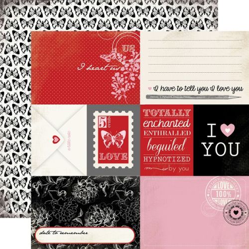 CARTA BELLA USA # WORDS OF LOVE - Дизайнерски скрапбукинг картон 30,5 х 30,5 см. 
