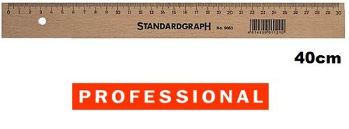 STANDARDGRAPH RULER 40см - Професионална дървена линия с метална лайсна 40см