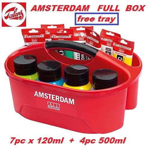 AMSTERDAM FULL BOX - Комплект акрили 7бр х120мл + 4бр х 500мл + безплатна кутия