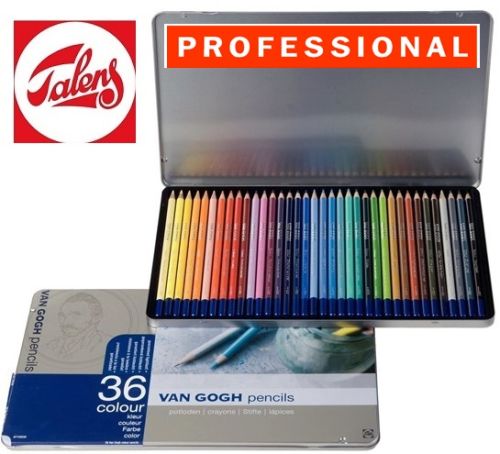 VAN GOGH Professional COLOUR PENCILS 36 -  Цветни моливи за дизайн и рисуване 36цв / метална кутия