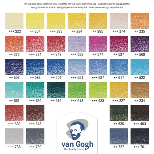 VAN GOGH Professional COLOUR PENCILS 36 -  Цветни моливи за дизайн и рисуване 36цв / метална кутия