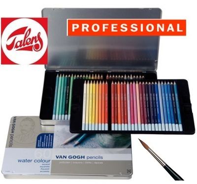 VAN GOGH Professional WATERcolour PENCILS 60 -  АКВАРЕЛНИ моливи за дизайн и рисуване 60цв / метална кутия