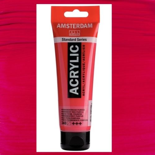AMSTERDAM ACRYLIC - Акрилна боя за живопис 120 мл. - Permanent red purple 348