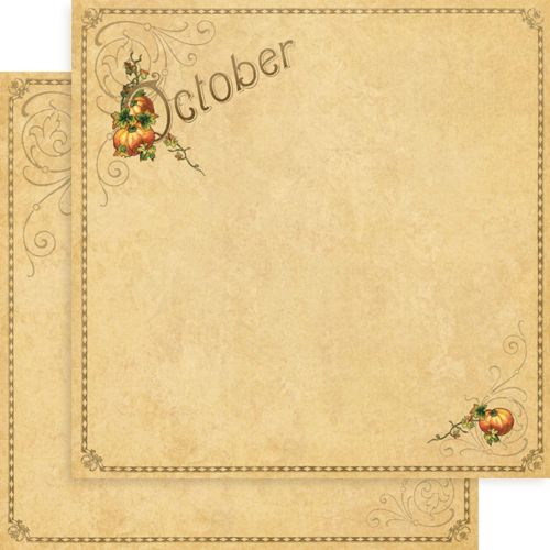 GRAPHIC45 USA # OCTOBER - Двустранен дизайнерски скрапбукинг картон 30,5 х 30,5 см.