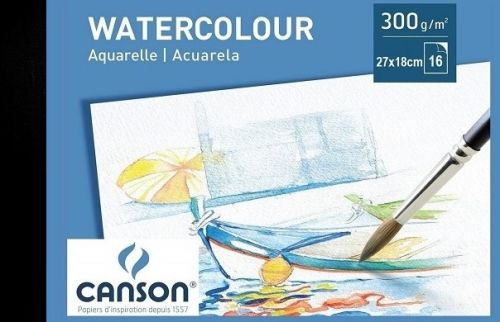 CANSON WATERCOLOUR  PAD 300g - АКВАРЕЛЕН блок 16л 270x180