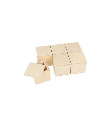 BOX by Artemio  - Дървена кутийка квадрат с магнит 6бр.