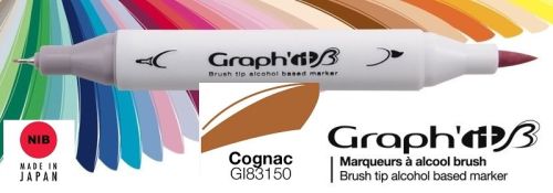 # GRAPH IT BRUSH MARKER - Двувърх дизайн маркери ЧЕТКА - COGNAC