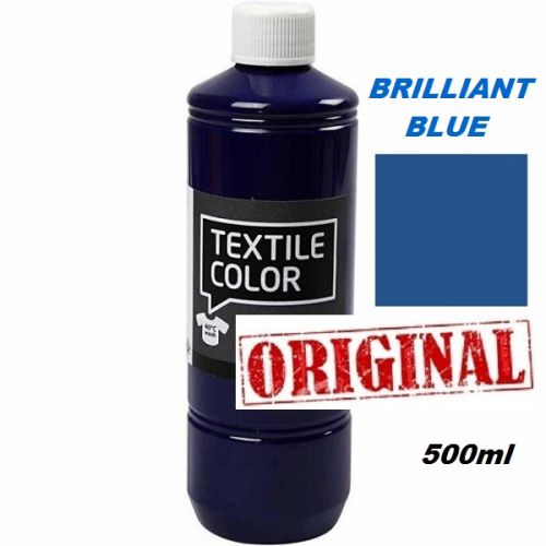 TEXTILE BRILIANT BLUE - Боя за рисуване върху текстил, светла основа 500мл.