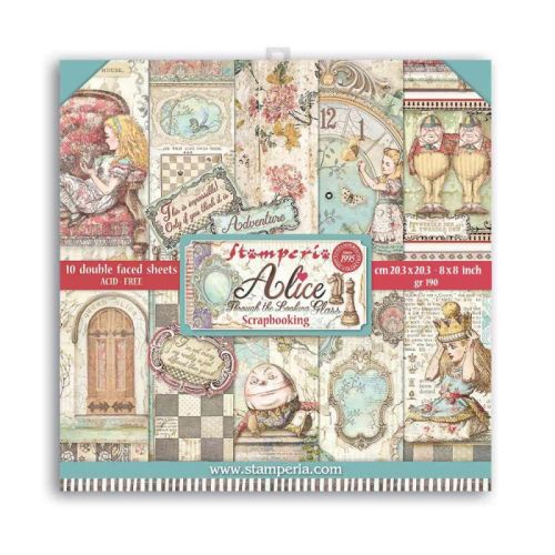 STAMPERIA  - Alice -Double Face Sheets 10 Pack - Дизайнерски блок 20.5 X 20.5CM