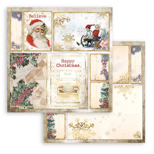 STAMPERIA, Romantic Christmas Cards - Дизайнерски скрапбукинг картон 30,5 х 30,5 см.