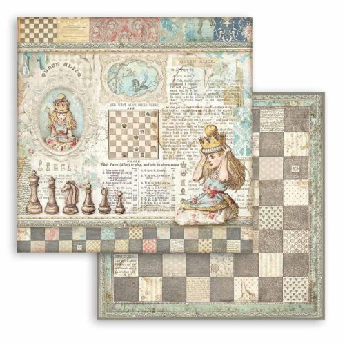 STAMPERIA, Alice Queen Alice Paper Sheets - Дизайнерски скрапбукинг картон 30,5 х 30,5 см.
