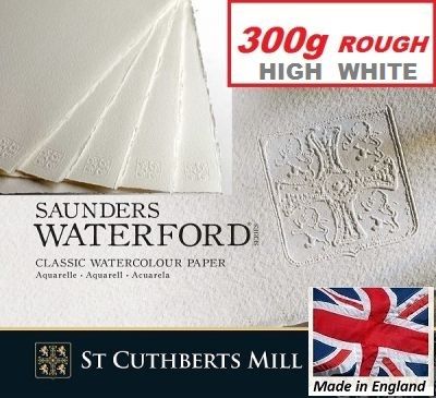 SAUNDERS WATERFORD ROUGH 300g HIGH WHITE 76 x 56 - Професионален акварелен ръчен картон 100% памук 