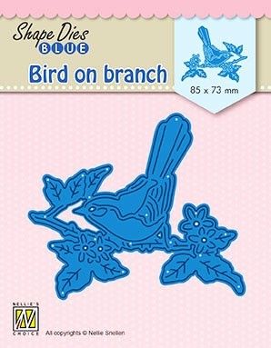 SHAPE DIES Bird on a branch   - Фигурална щанца за рязане и релеф SDB073
